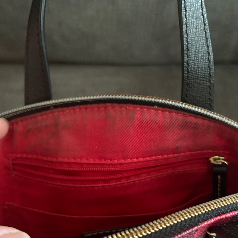 Dooney & Bourke Pink and Black Checkered Satchel - Picture 11 of 13
